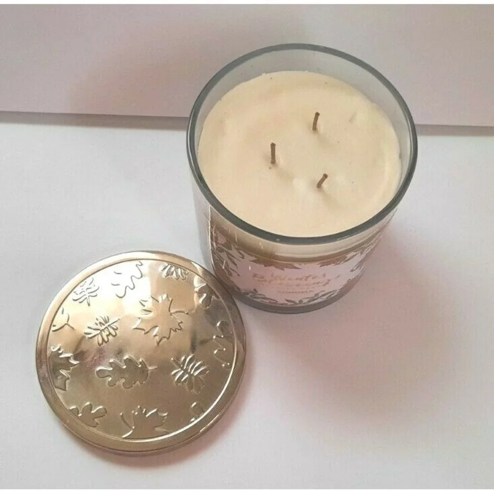 Sonoma Goods For Life Winter Blessings Scent 3 Wick Candle Floral Glass Jar Lid